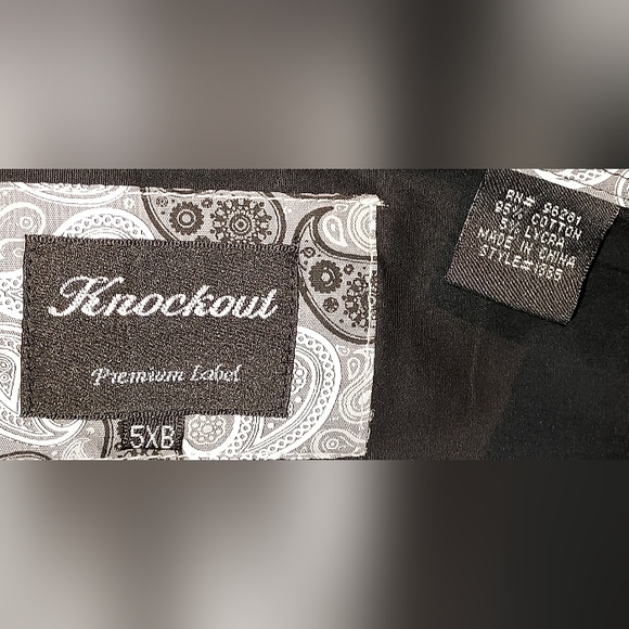 Knockout Premium Label Black Long Sleeve Dress Shirt Size 5XLB NWT - Picture 7 of 8